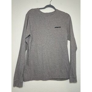 Patagonia Men's Gray Organic Cotton Long Sleeve Graphic‎ T-Shirt Size Small